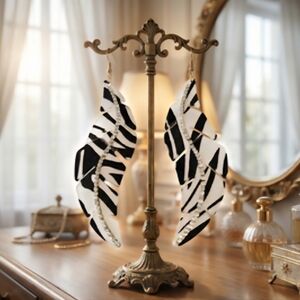 Anna & Ava Black White Rhinestone Earrings NWT